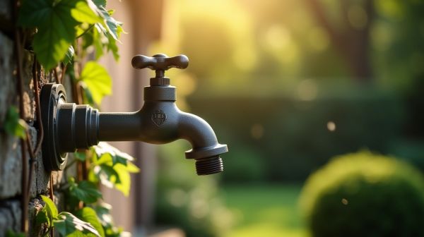 Un robinet mural extérieur robuste pour votre jardin